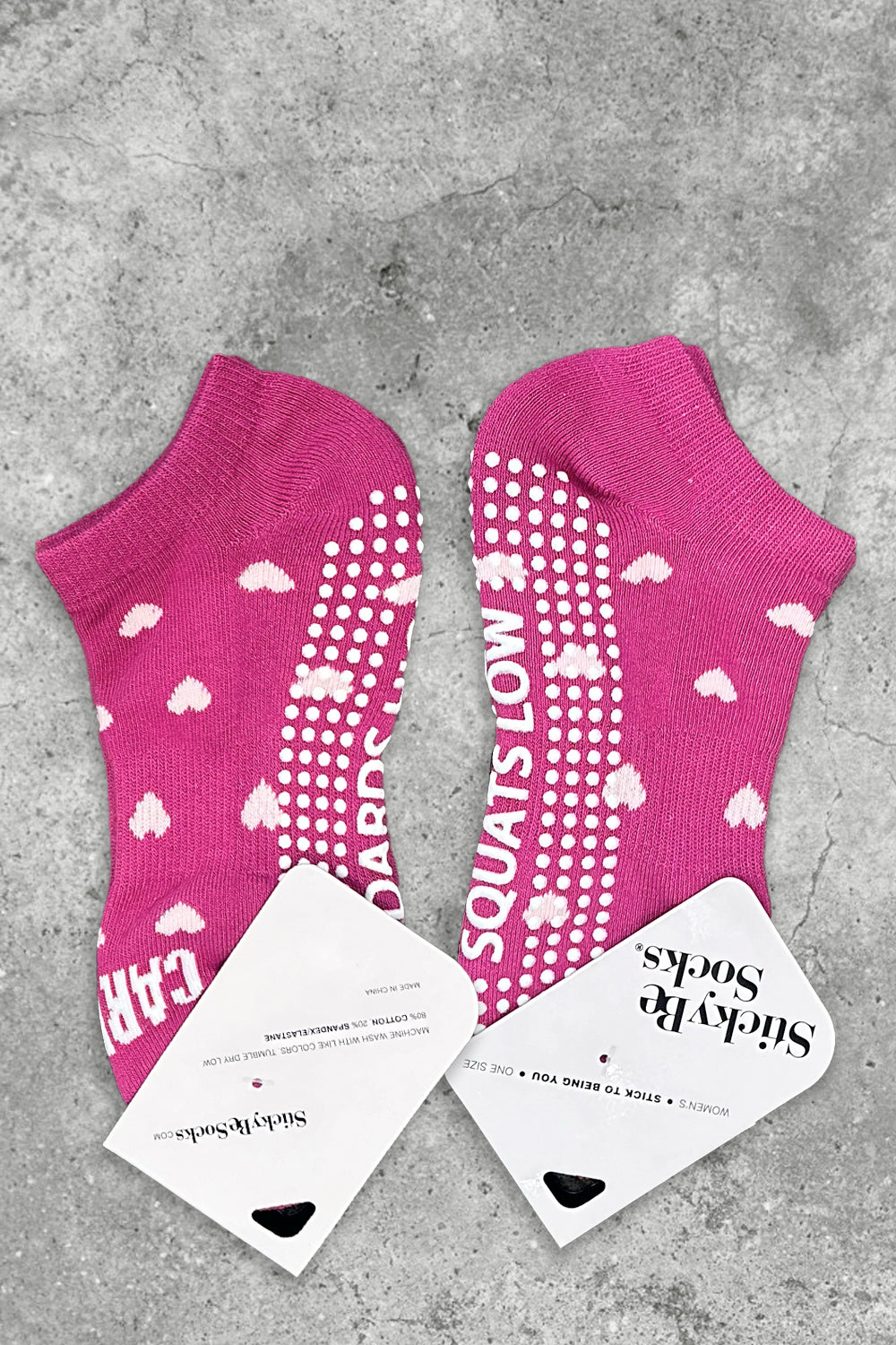 Carrie’s heart grip socks