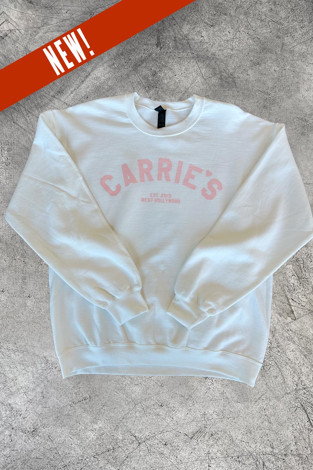 Carrie's Collegiate Crew - White with Light Pink