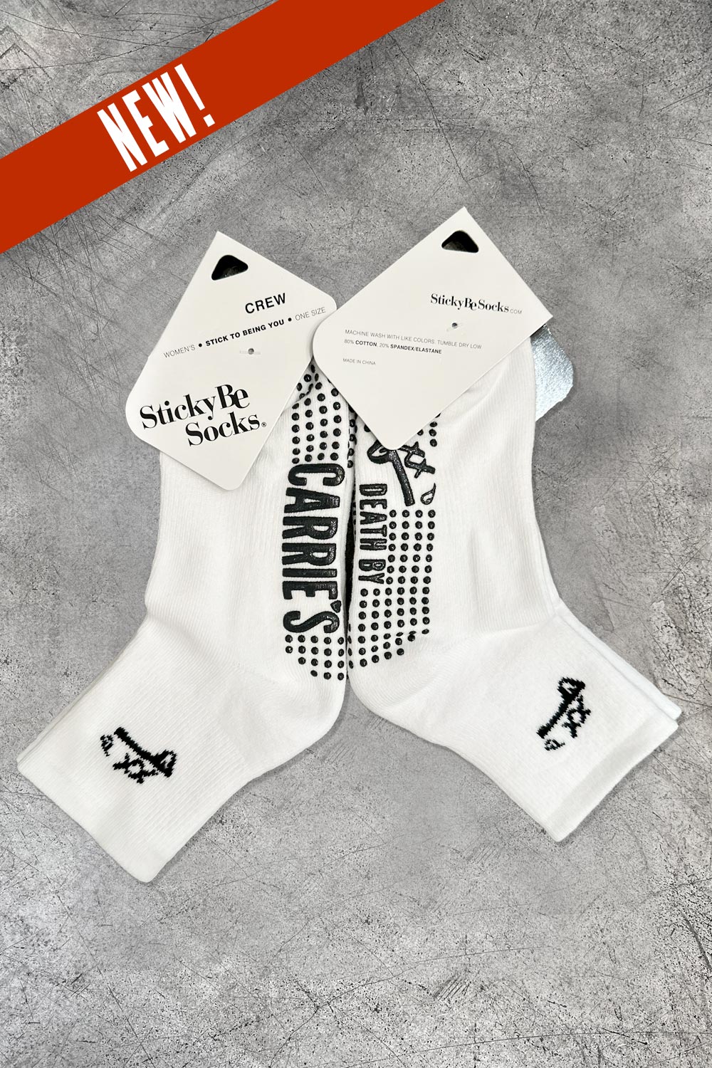 Carrie's Grip Socks - White Death By Carrieʻs Crew